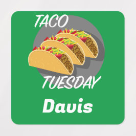 Design Taco Terça-feira - Etiqueta de Vestuário Pe