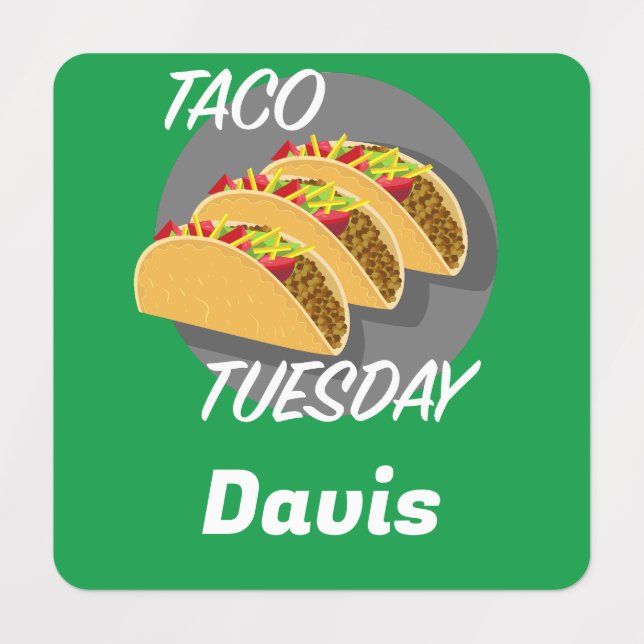 Design Taco Terça-feira - Etiqueta de Vestuário Pe (Design 1)