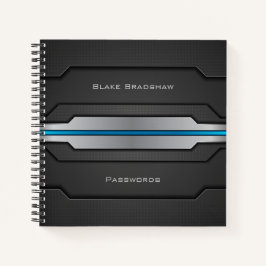 Design técnico com brilho azul e títulos personali