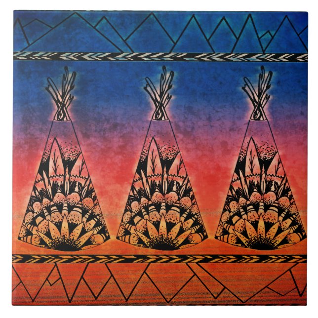 Design tribal colorido de Boho da arte dos Teepees (Frente)