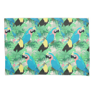 Design tropical de aves e folhas exóticas moderna