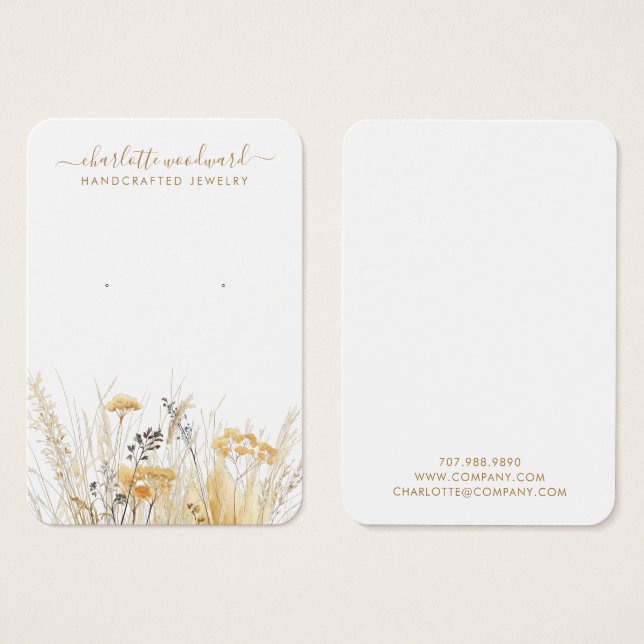 Designer de Joias Dourado Flores Selvagens (Frente & Verso)