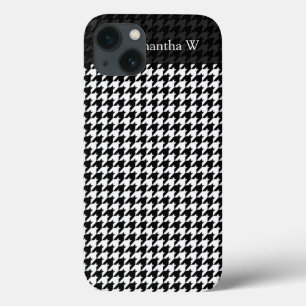 Designer de Moda Na moda de Houndstooth Preto/Bran