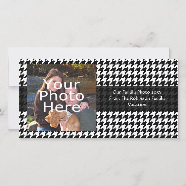 Designer de Moda Na moda de Houndstooth Preto/Bran (Frente)