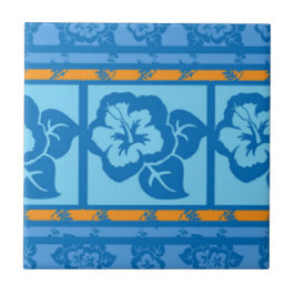Designs Azulejos de Florah Laranja Azul