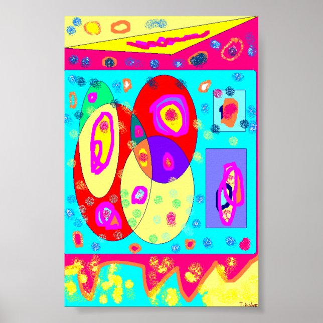 designs bonito de cor doce em um poster (Frente)