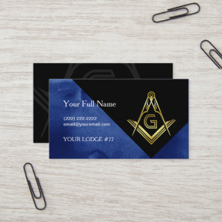 Designs Cartão de visita Masonic | Azul Preto e Do