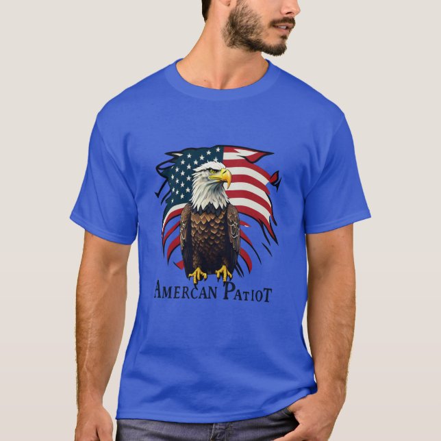 Designs de Camisas de T-shirt Patriot Bald Eagle (Frente)
