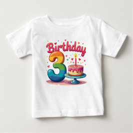 Designs de camiseta para o aniversário de três ano