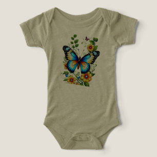 Designs de moda com mosca da manteiga.Todas-T-cami
