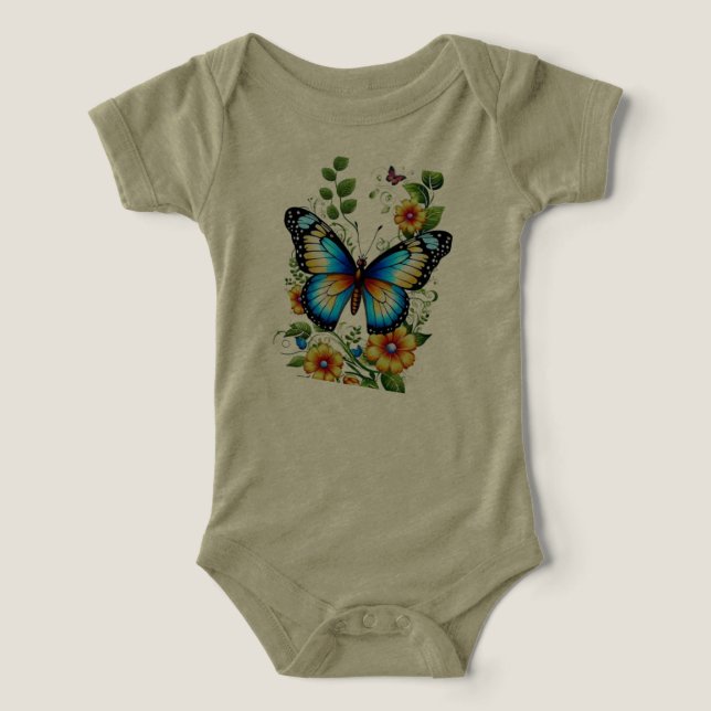 Designs de moda com mosca da manteiga.Todas-T-cami (Design frontal)