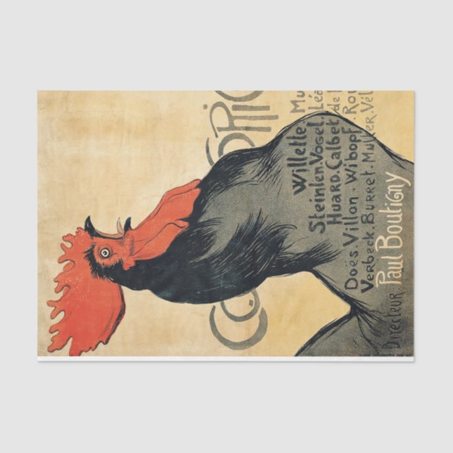 Desligamento de Papel Tecido Vintage Rooster Farmh (Frente )