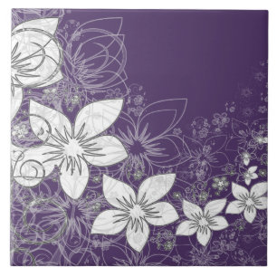 Deslocamento Floral Dacil no Azulejo cerâmico de 