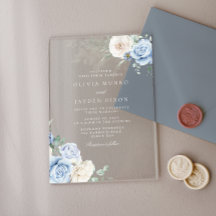 Deslumbrante Casamento Floral Branco e Azul Botâni
