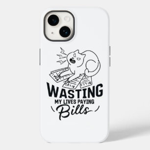 Desperdiçando Minhas Vidas Design de Gato Engraçad