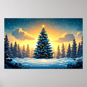 Desperdício de Natal Desenho de Impressão de Aquar
