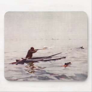 Desportista Mousepad do caiaque do mar da caça do