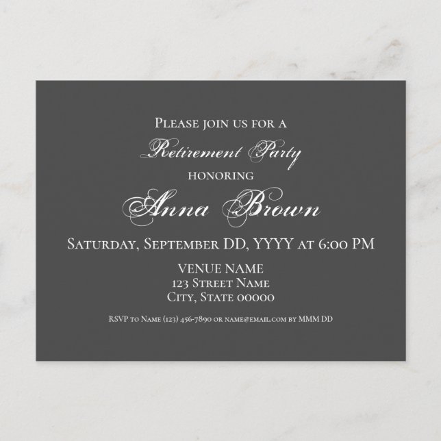 Destaque de convite de aposentadoria personalizáve (Frente)