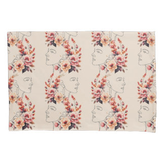 DESTAQUE DE ROSTO DE CASO DE travesseiro EM FLORES