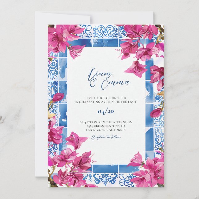 Destino de Casamento de Convite para o Mediterrâne (Frente)