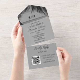 Destino de praia tropical RSVP Elegante Código QR