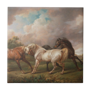 Destino dos cavalos do óleo da pintura da arte de