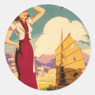 Destino: Etiquetas gráficas retros de Hong Kong