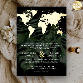 Destino Tropical Preto Mapa Mundial Casamento Dour