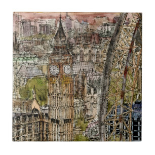 Destinos Watercolor Big Ben & London Eye