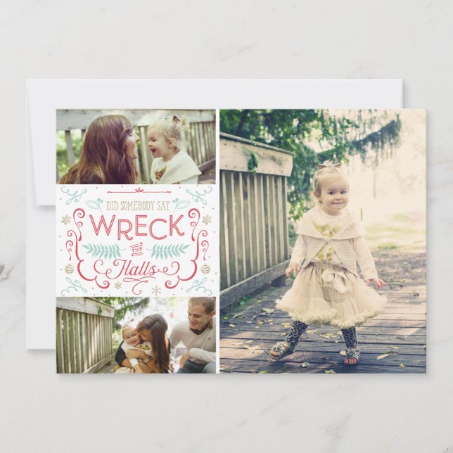 Destrua os corredores - Cartões de Natal da Famíli (Frente)