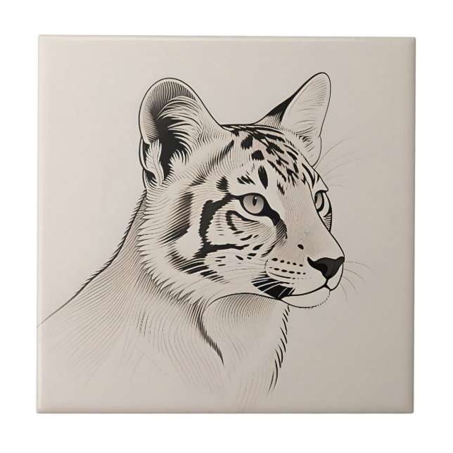 Detailed Lynx Portrait Line Art (Frente)