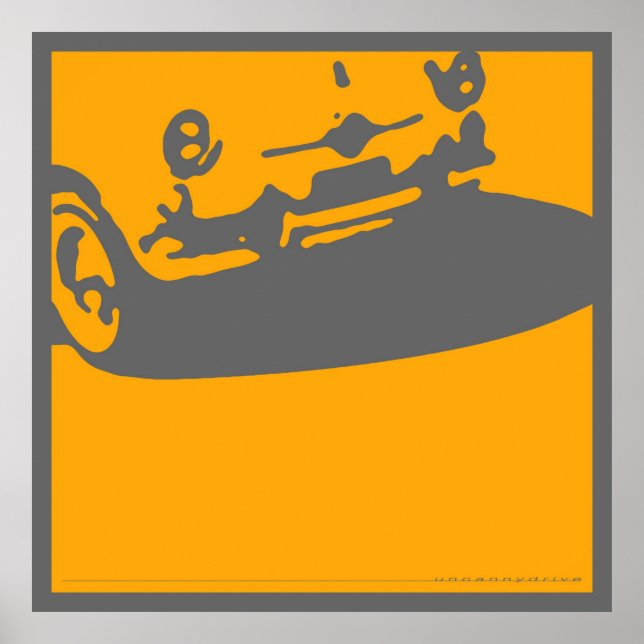 Detalhe da Fiat 600, 1956 - Amarelo na Impressão d (Frente)