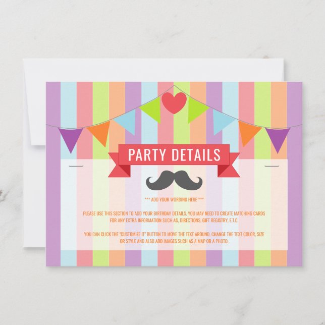 Detalhe de Aniversário do Vintage Circus Poster (Frente)