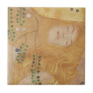Detalhe de Gustavo Klimt de serpentes da água