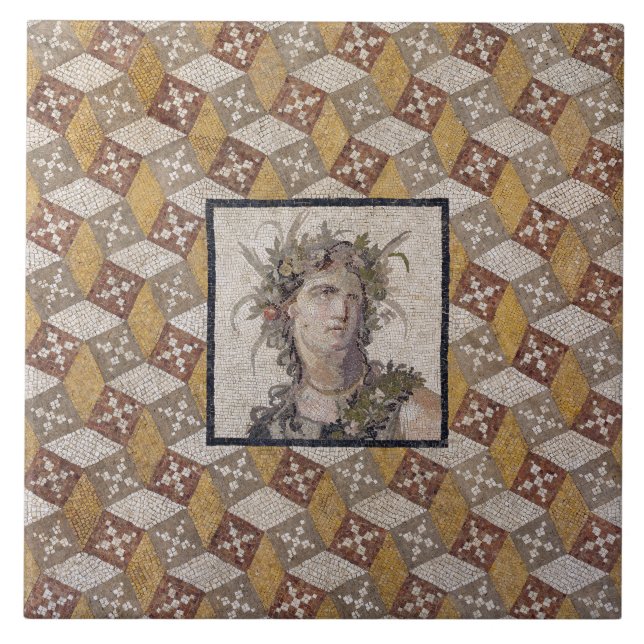 Detalhe de um painel de assoalho romano do mosaico (Frente)