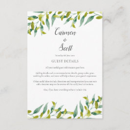 Detalhes da Informação do Convidado do Jardim Verd