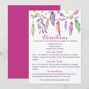 Detalhes de Casamento Boho Penas Roxas Convite Ind