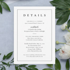 Detalhes de Casamento Clássico Preto e Branco Encl