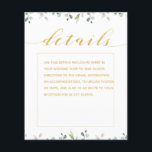 Detalhes de Casamento da Caligrafia e Rico Dourado<br><div class="desc">Greenery e Dourada lista de detalhes do casamento.</div>