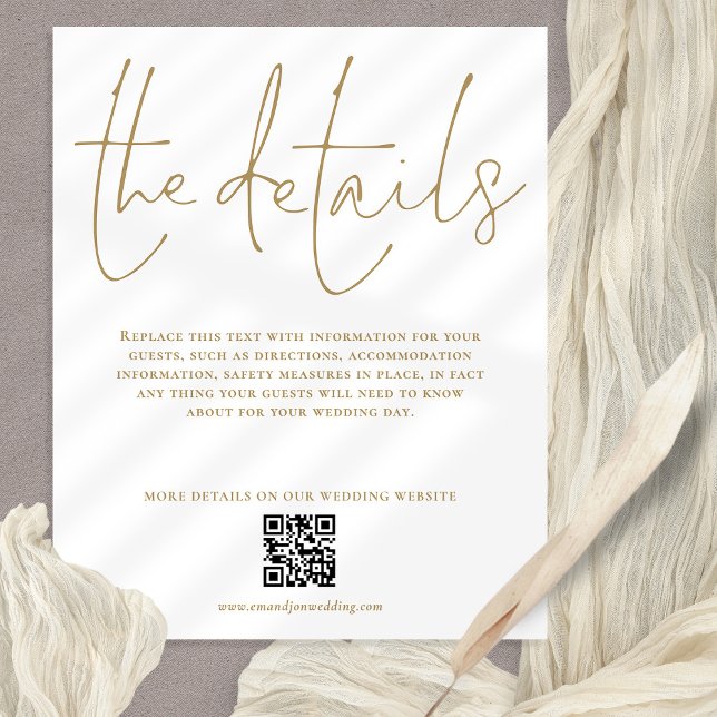 Detalhes de Casamento de Orçamento Gabinete de Scr (Budget price 4.5 x 5.6" details with QR code)