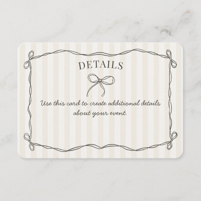 Detalhes do bege do Arco Coquette Preto Convite In (Frente)