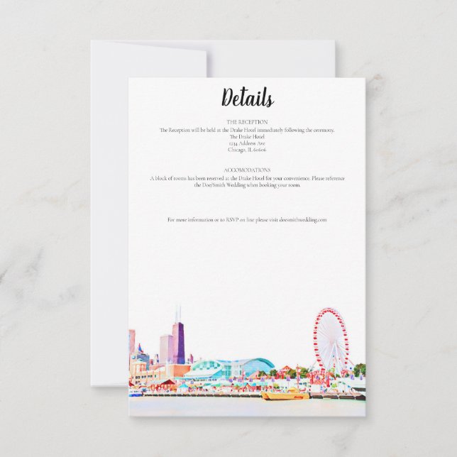 Detalhes do cartão da silhueta de Chicago (Frente)