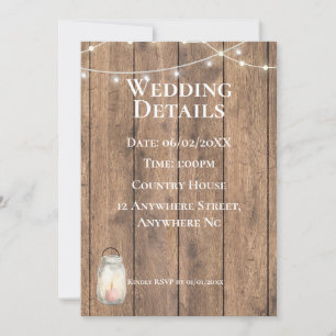 Detalhes do Cartão de Casamento Country Fofo   Cas