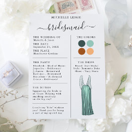 Detalhes do Cartão de Informação de Bridesmaid Tea