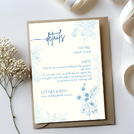 Detalhes do Casamento Azul e Branco Floral e RSVP