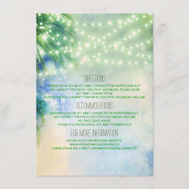 Detalhes do Casamento Beach Palms - Informação (Frente)