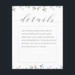Detalhes do Casamento da Caligrafia do Rico Silver<br><div class="desc">Greenery & Silver lista de detalhes do casamento.</div>