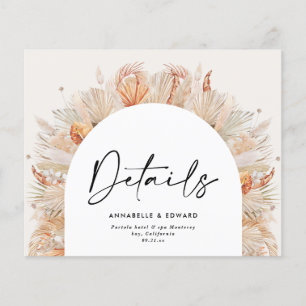 Detalhes do casamento de pampas elegantes botânico