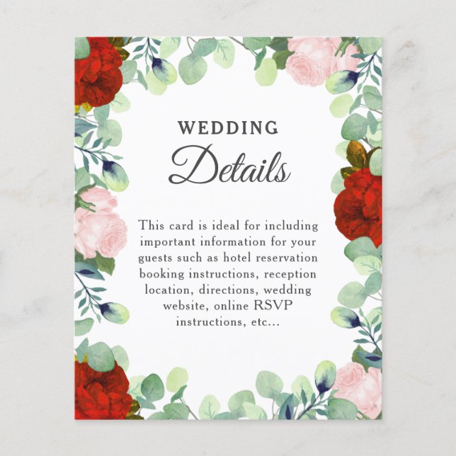 Detalhes do Casamento do Elegante Red Blush Rosa G (Frente)