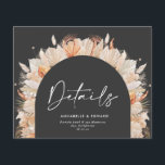 detalhes do casamento do pampas elegante botânico<br><div class="desc">O cartão de detalhes do casamento da na moda botânica negra e moderna,  terracotta pampas.</div>